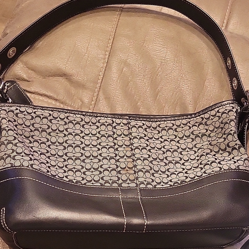 Coach Black and Gray Shoulder Bag
